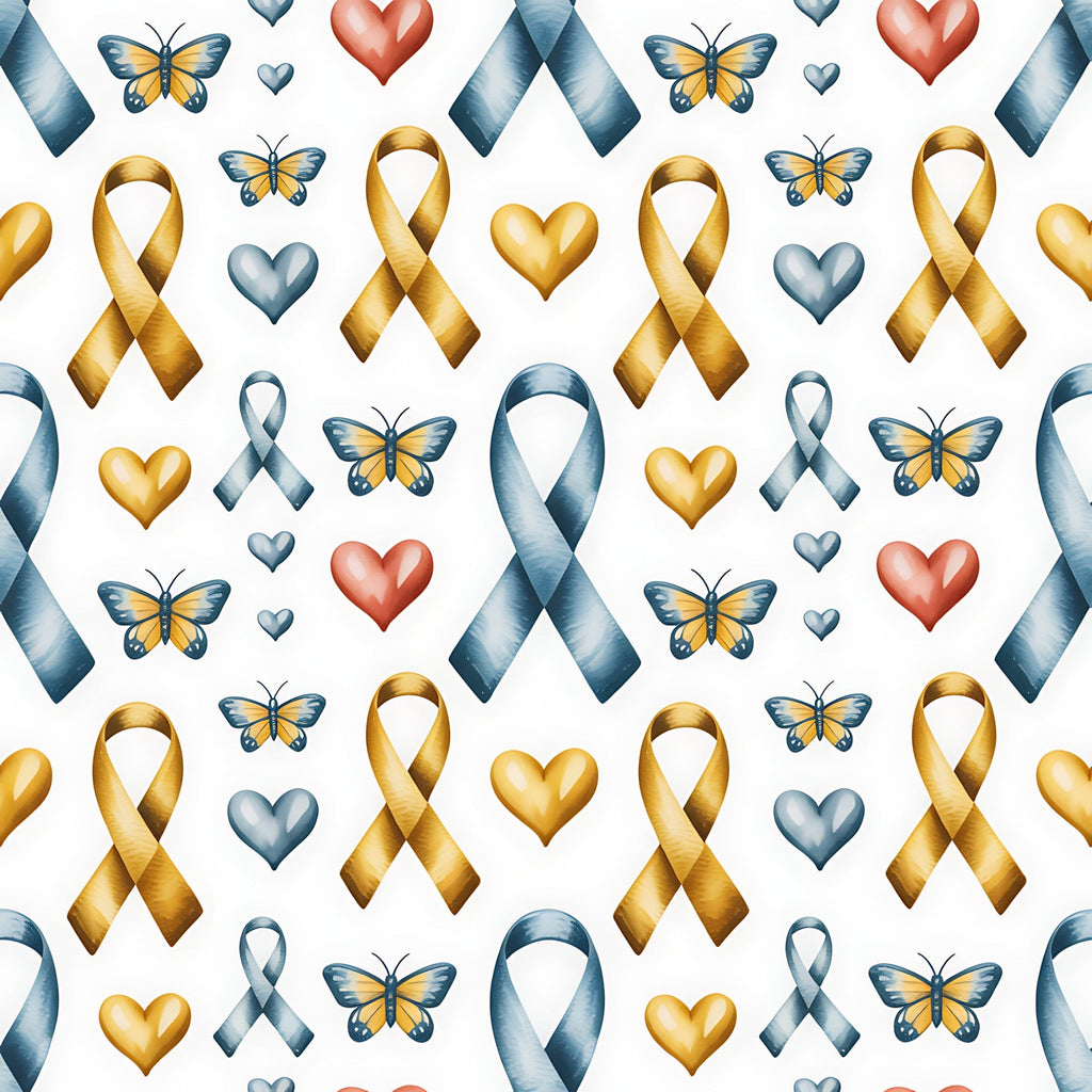 Ribbons of Hope Pattern 14 Fleece Fabric