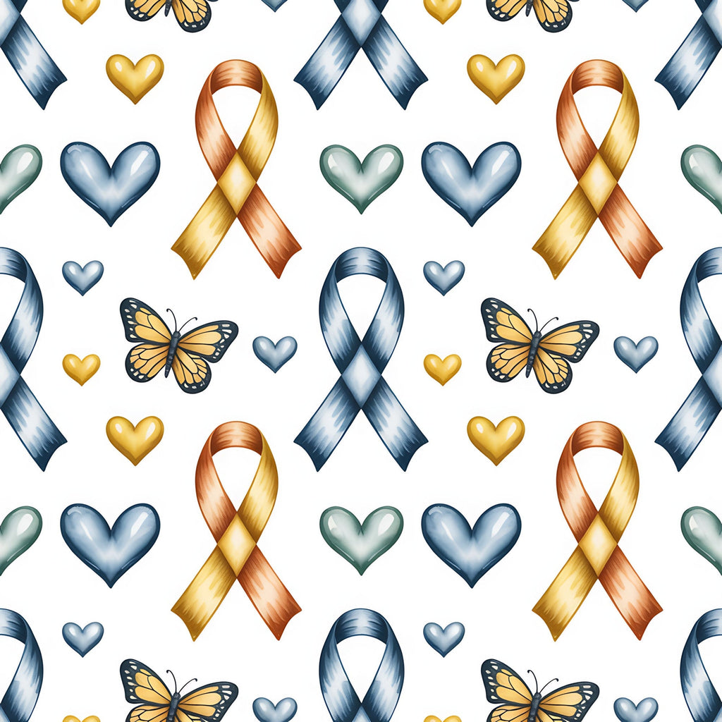 Ribbons of Hope Pattern 15 Fleece Fabric