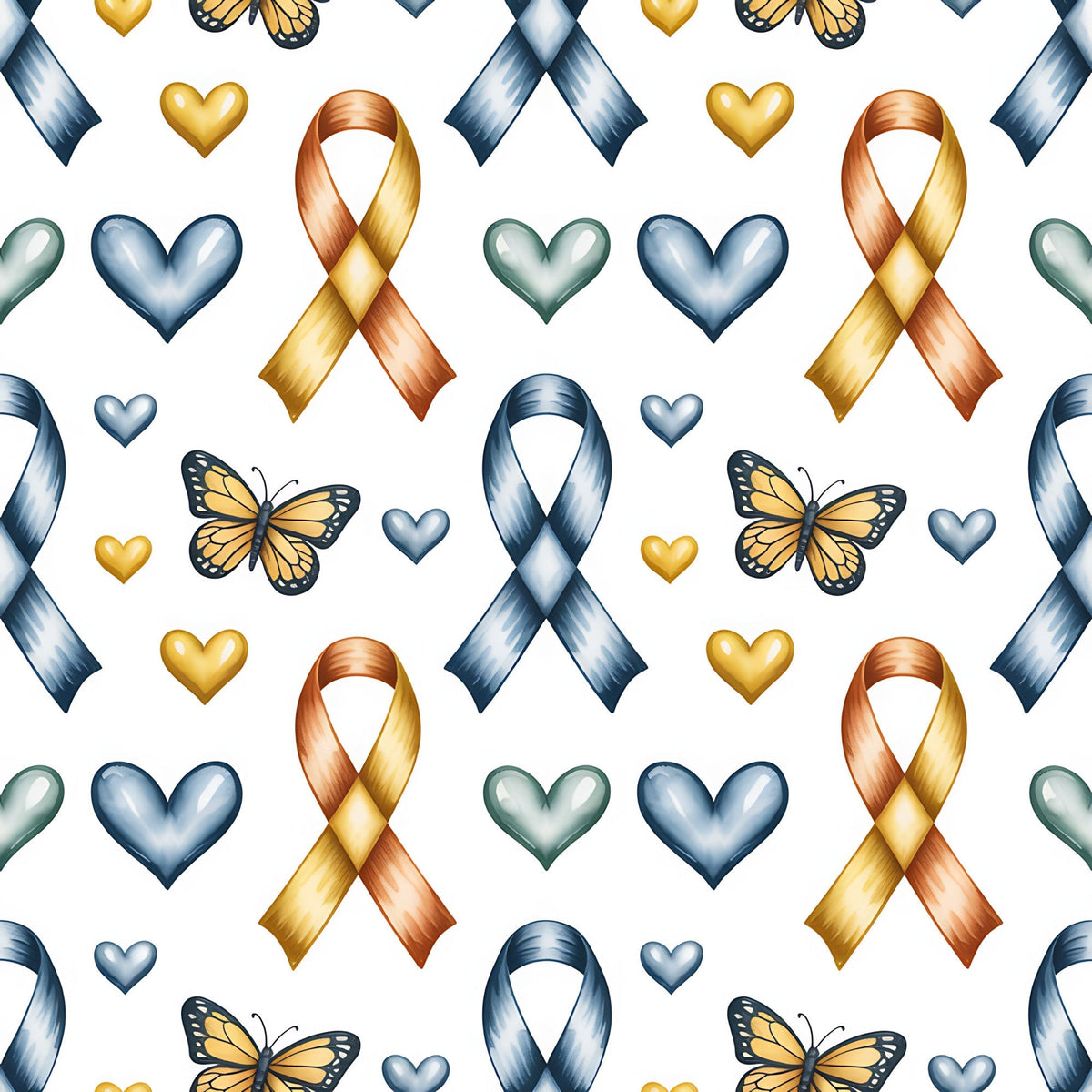 Ribbons of Hope Pattern 15 Fleece Fabric