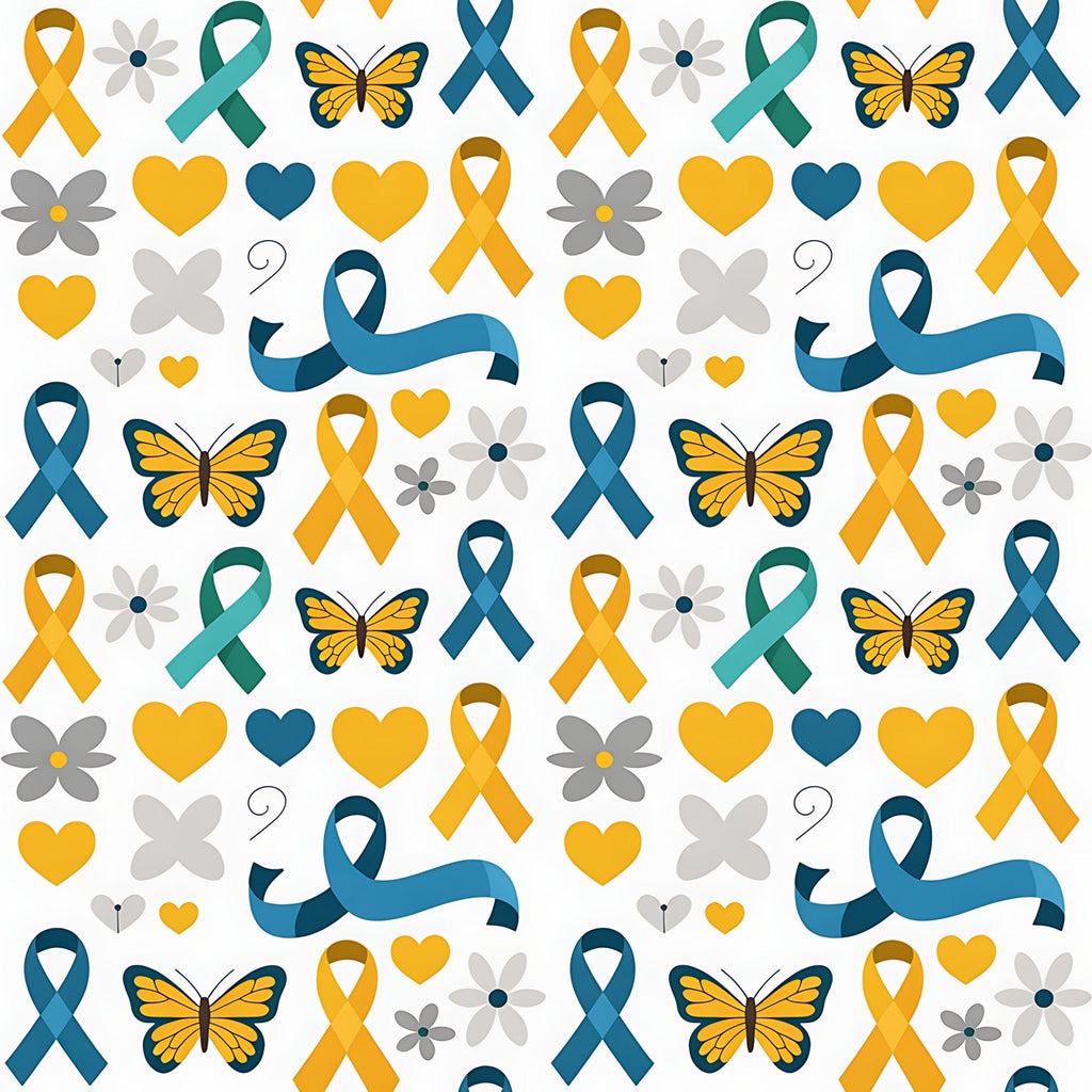 Ribbons of Hope Pattern 29 Fleece Fabric