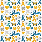 Ribbons of Hope Pattern 29 Fleece Fabric