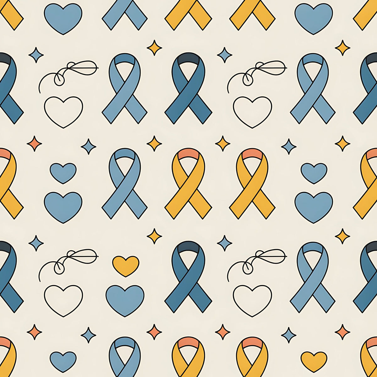 Ribbons of Hope Pattern 6 Fleece Fabric