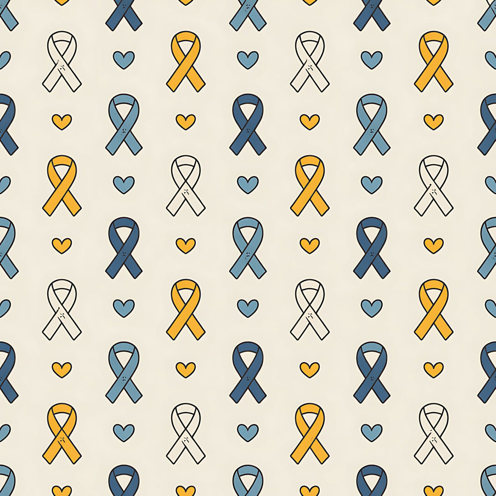 Ribbons of Hope Pattern 7 Fleece Fabric