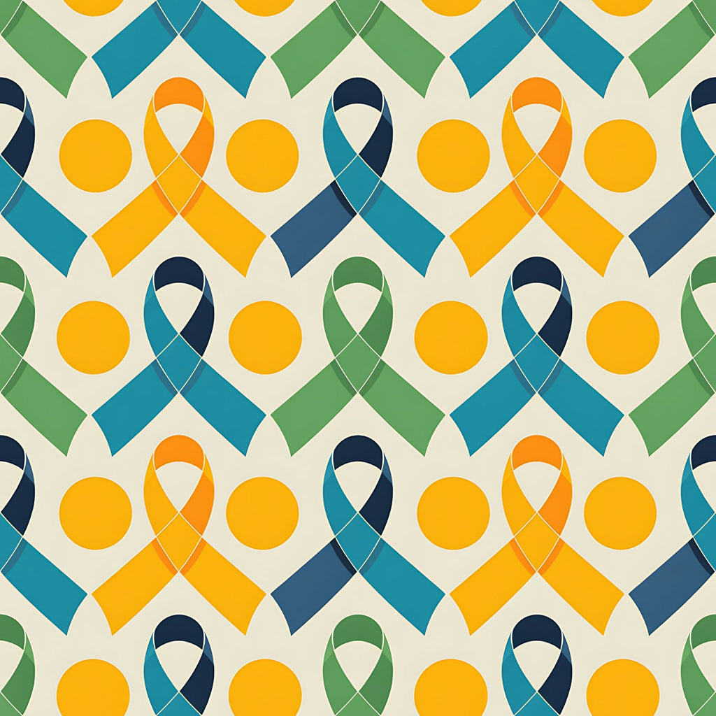 Ribbons of Hope Pattern 8 Fleece Fabric