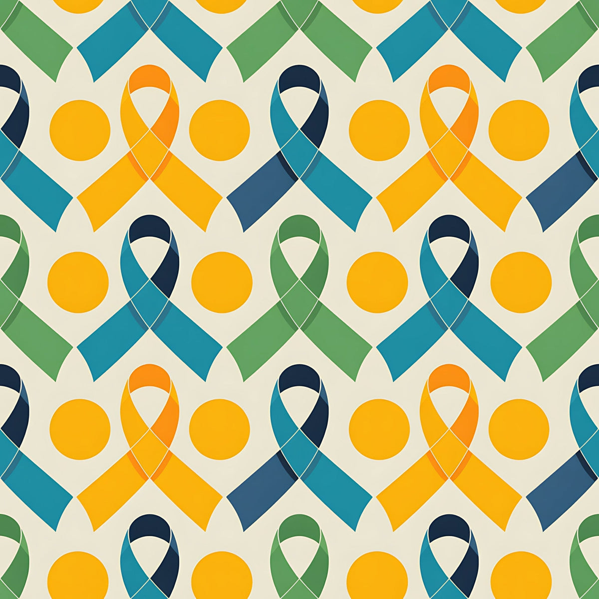 Ribbons of Hope Pattern 8 Fleece Fabric