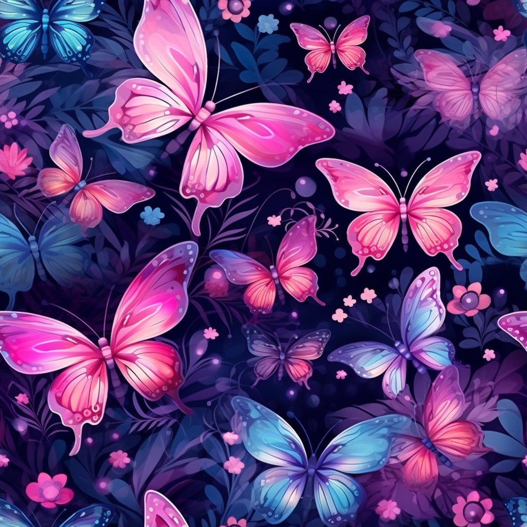 Twilight Flutter Pattern 1 Fleece Fabric