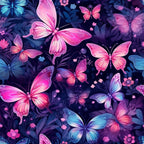 Twilight Flutter Pattern 1 Fleece Fabric