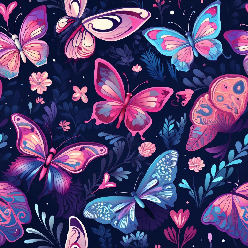 Twilight Flutter Pattern 10 Fleece Fabric