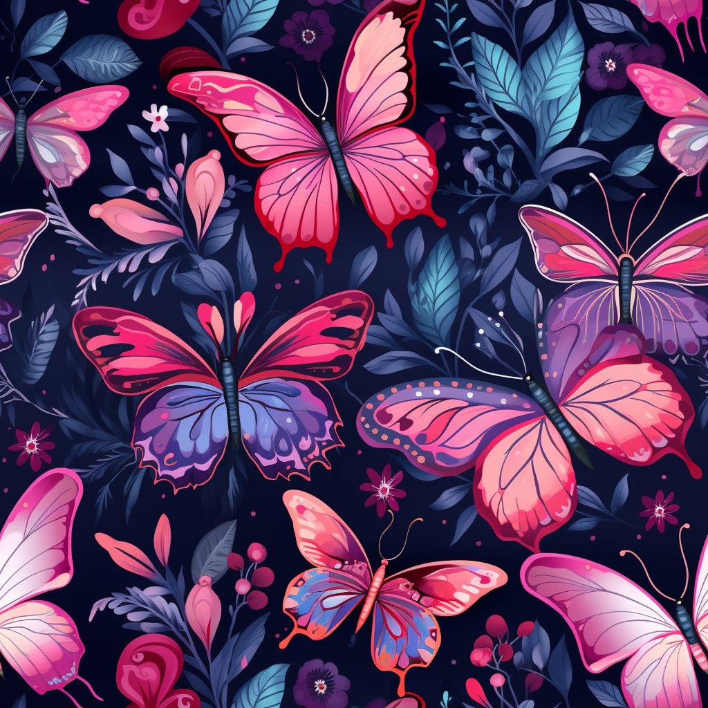 Twilight Flutter Pattern 17 Fleece Fabric