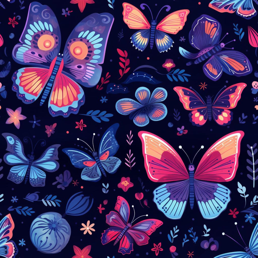 Twilight Flutter Pattern 5 Fleece Fabric
