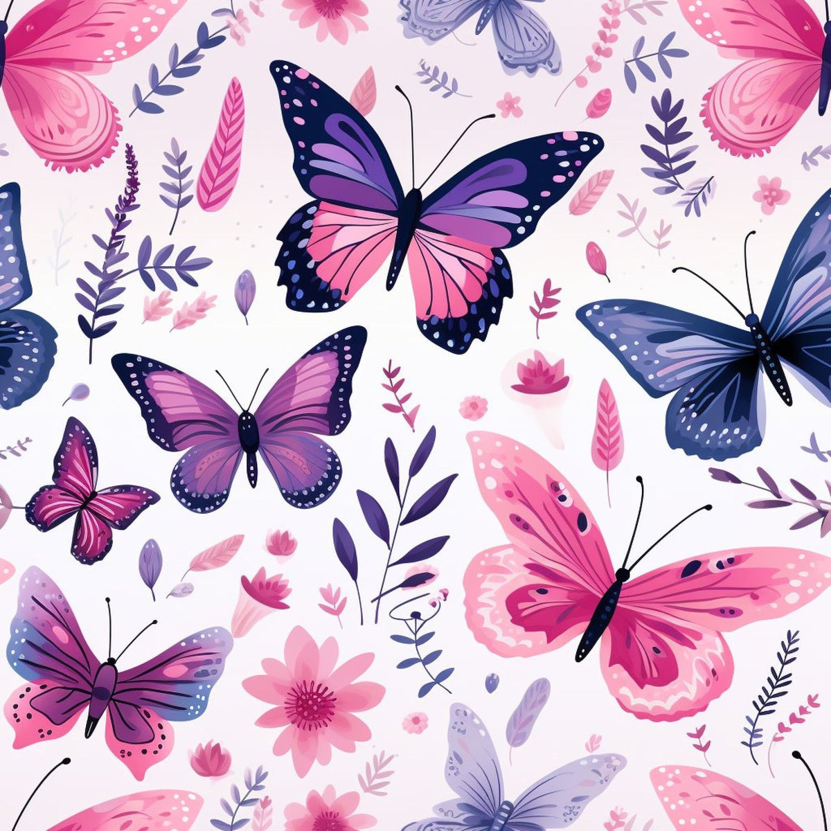 Twilight Flutter Pattern 9 Fleece Fabric