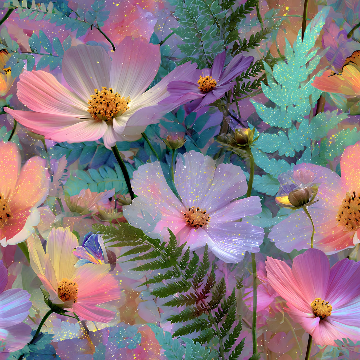 Opal Garden Pattern 2 Fleece Fabric