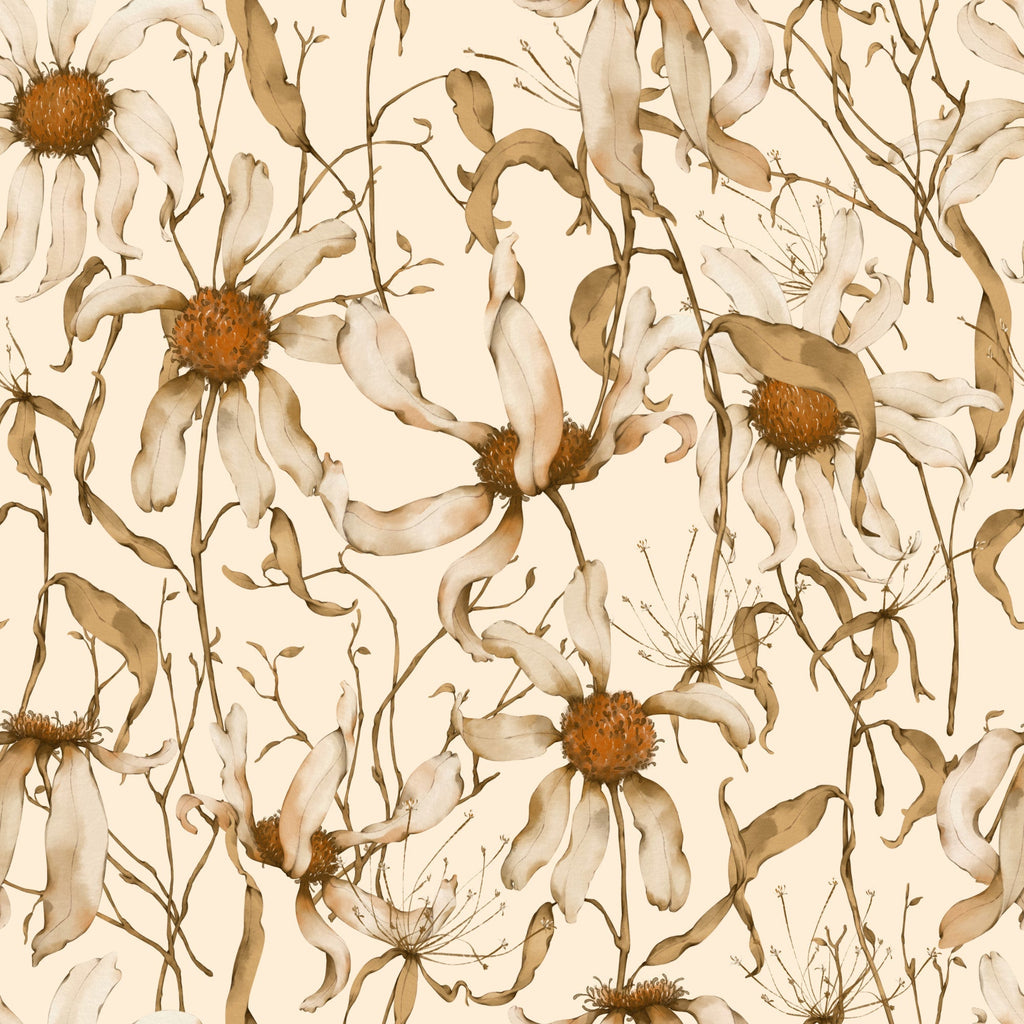 Faded Petals Pattern 3 Fleece Fabric