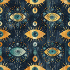 Evil Eye Pattern 1 Fleece Fabric