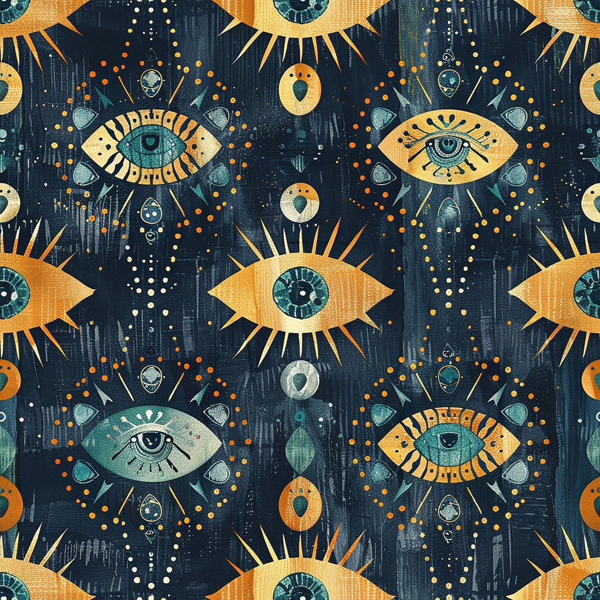 Evil Eye Pattern 1 Fleece Fabric