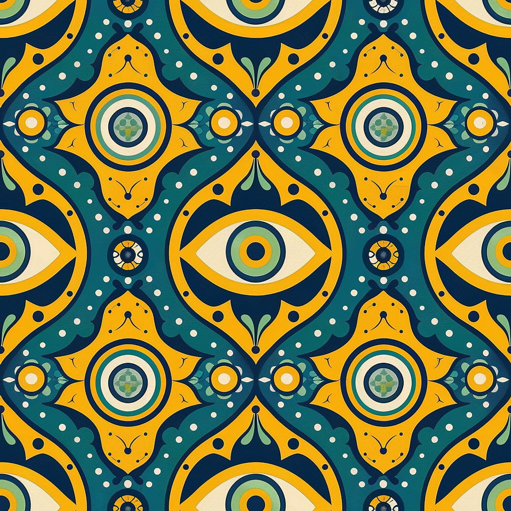 Evil Eye Pattern 2 Fleece Fabric