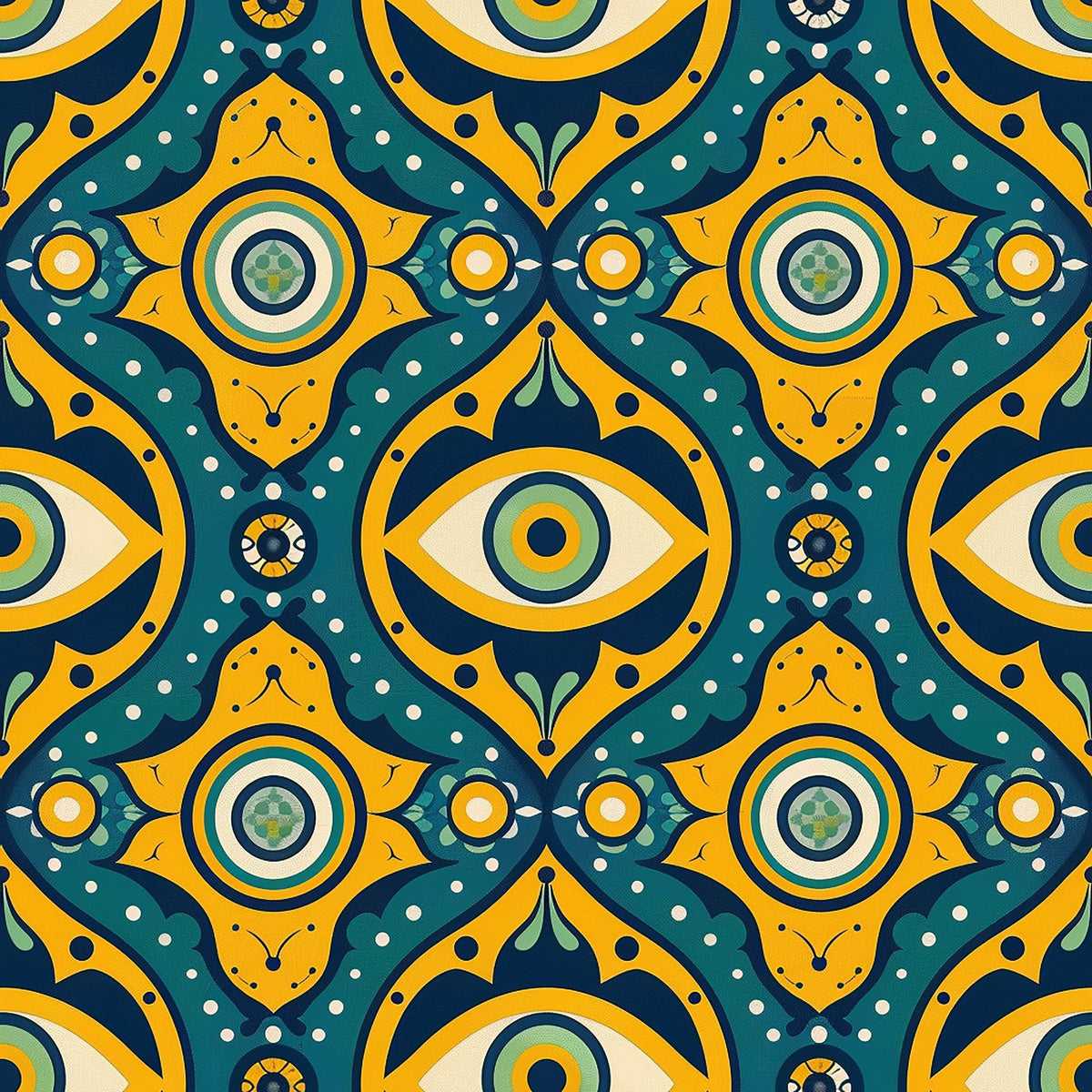 Evil Eye Pattern 2 Fleece Fabric