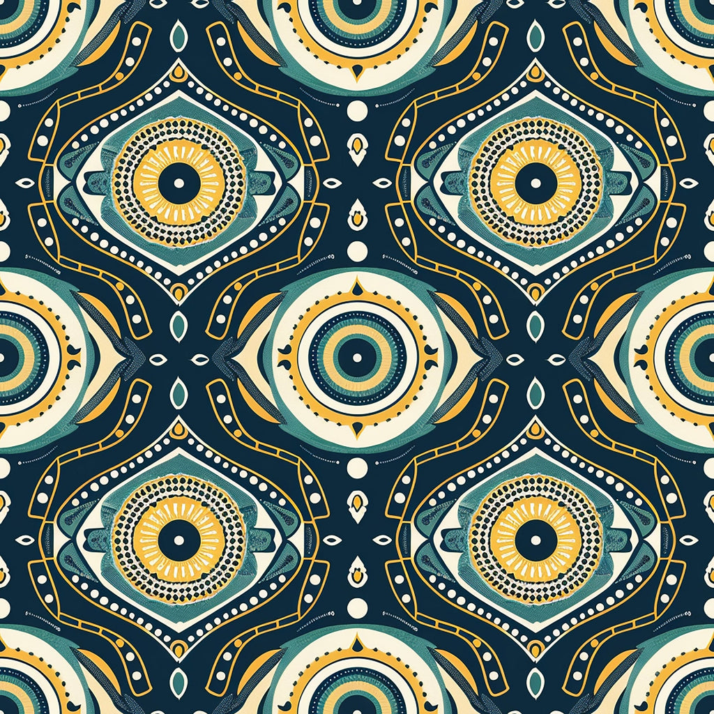 Evil Eye Pattern 3 Fleece Fabric