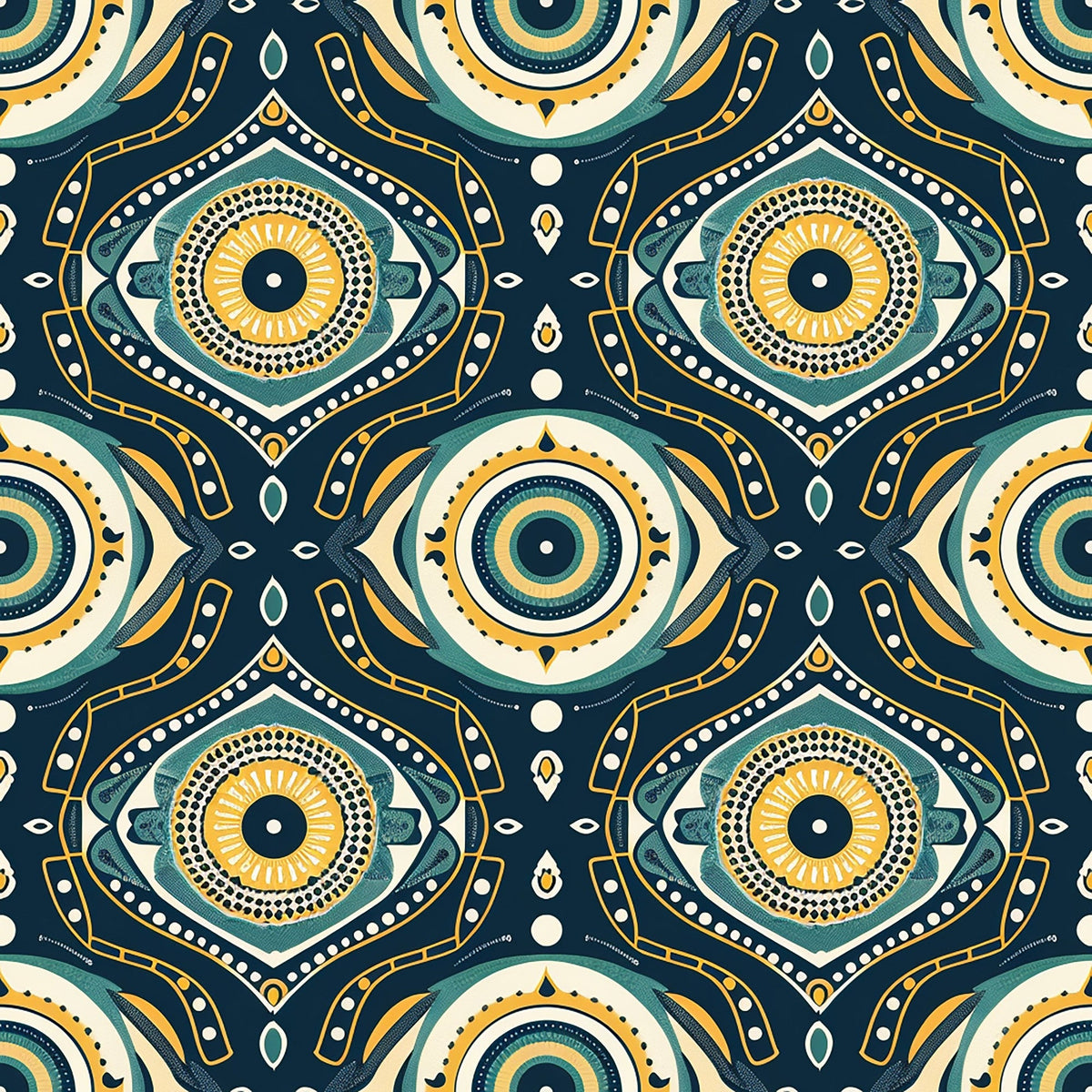 Evil Eye Pattern 3 Fleece Fabric