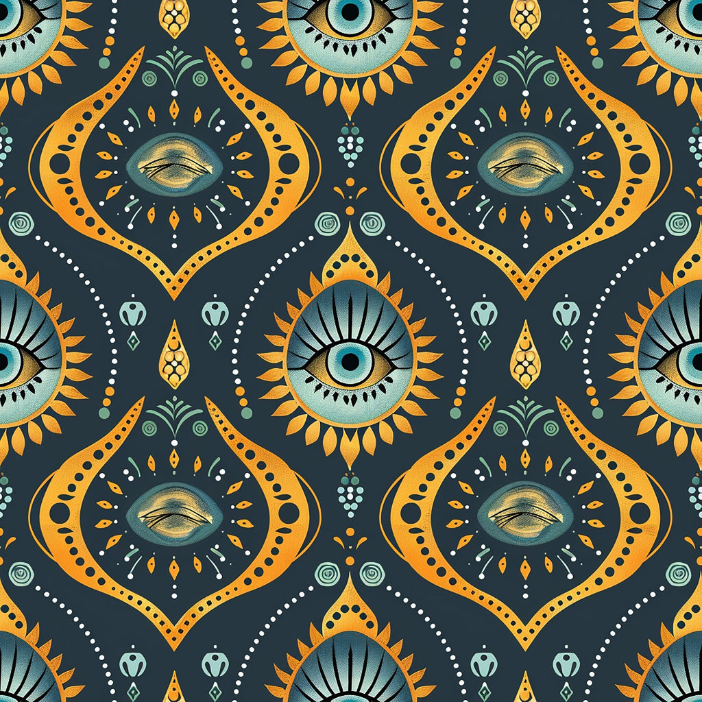 Evil Eye Pattern 7 Fleece Fabric