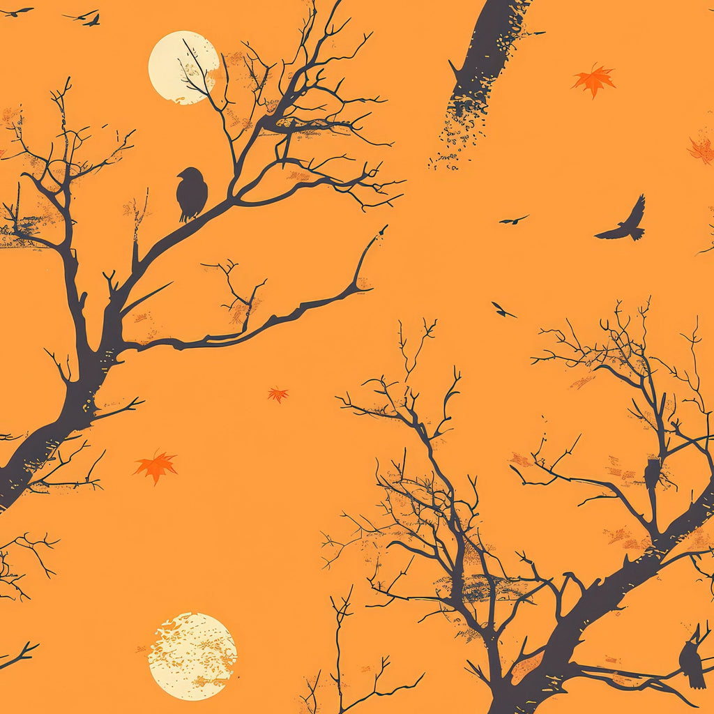 Harvest Moon Branches Pattern 11 Fleece Fabric