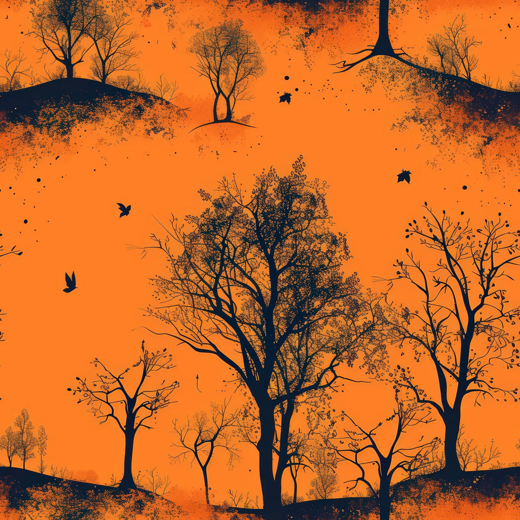 Harvest Moon Branches Pattern 6 Fleece Fabric