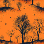 Harvest Moon Branches Pattern 6 Fleece Fabric