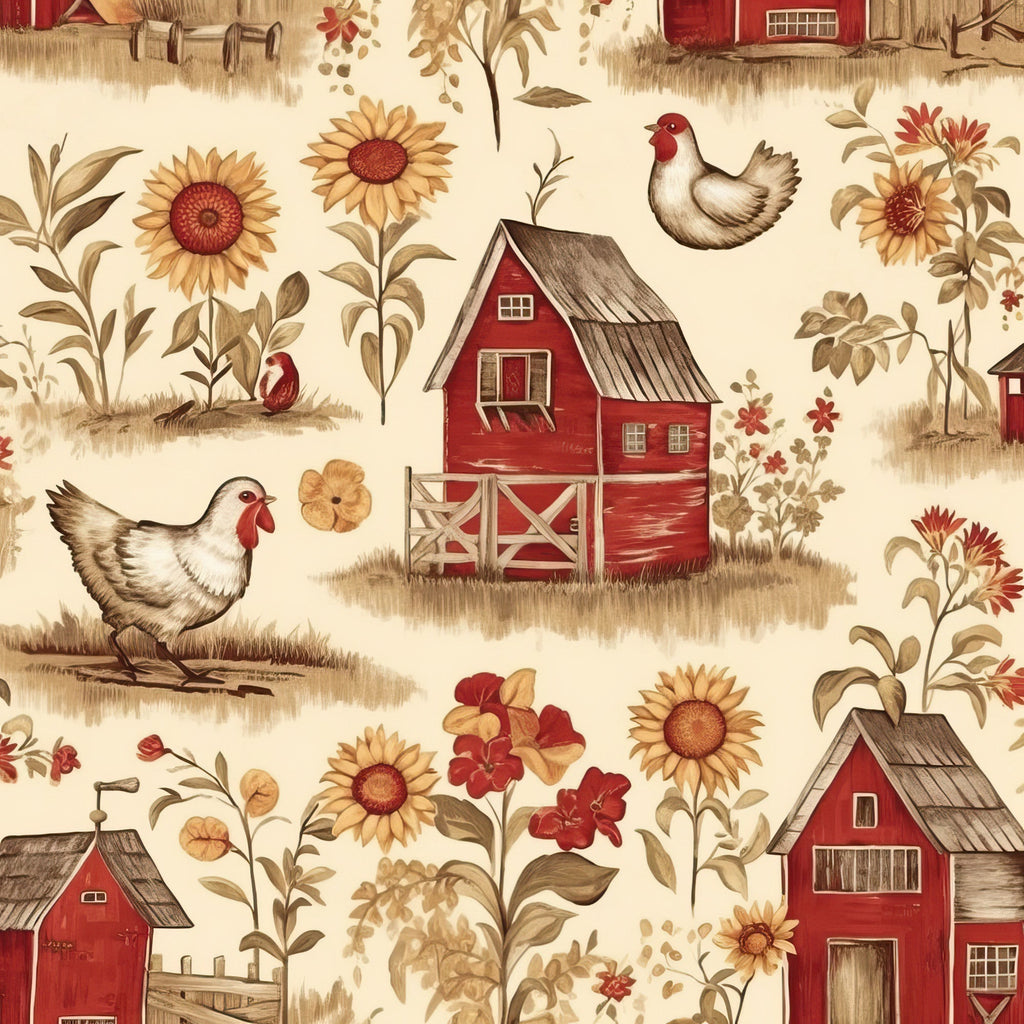 Sunflower Toile Pattern 2 Fleece Fabric