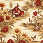 Sunflower Toile Pattern 4 Fleece Fabric