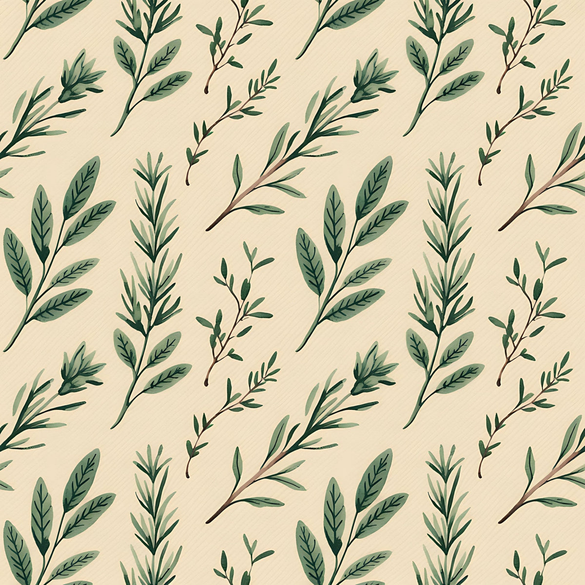 Rosemary Wreaths Pattern 1 Fleece Fabric