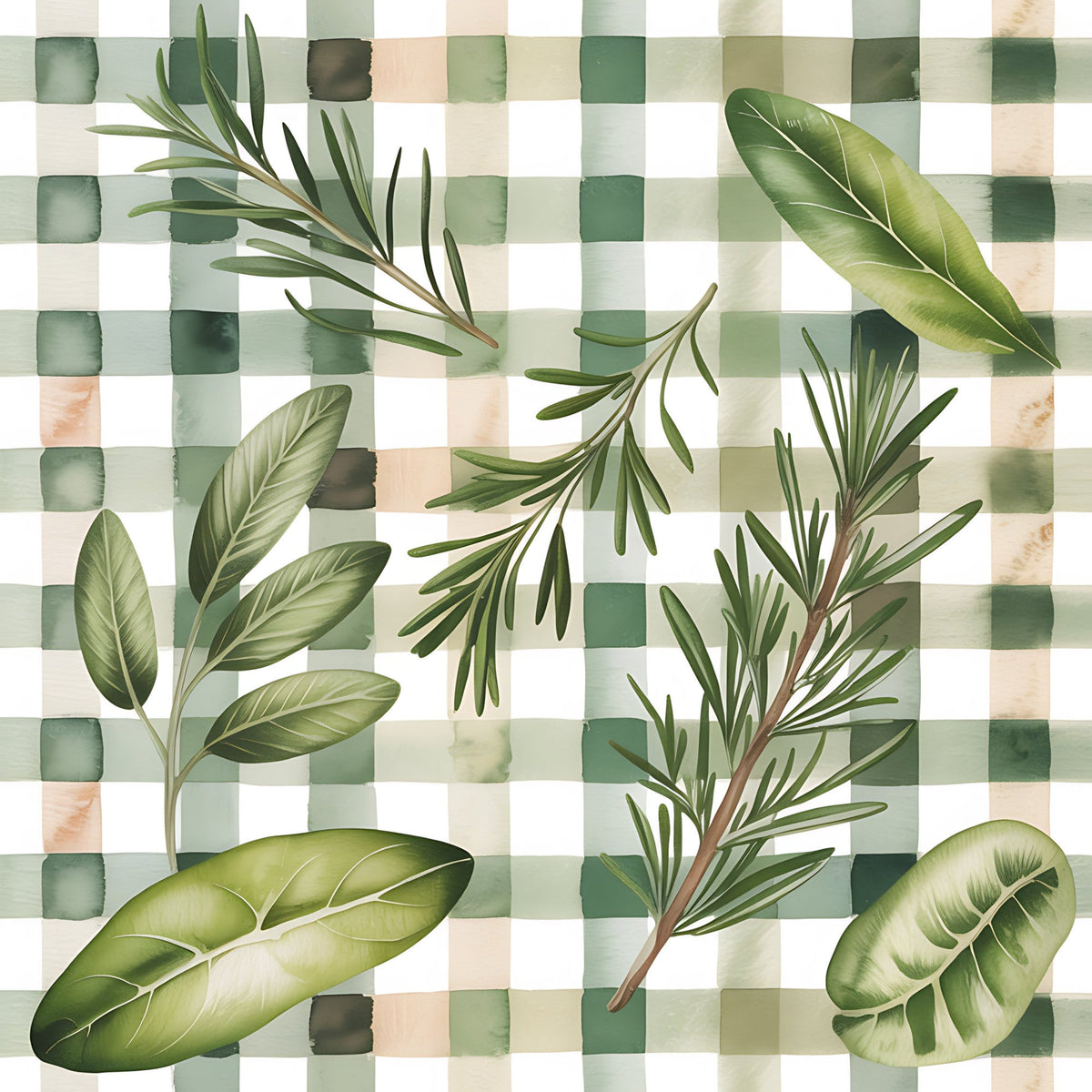 Rosemary Wreaths Pattern 10 Fleece Fabric