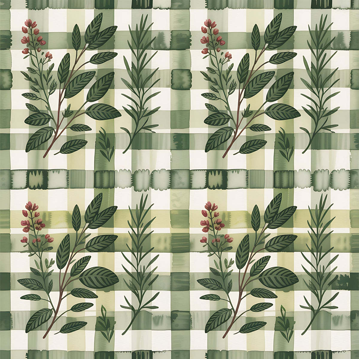 Rosemary Wreaths Pattern 12 Fleece Fabric