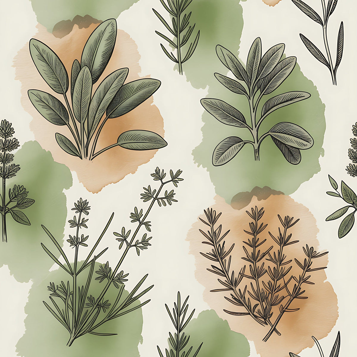 Rosemary Wreaths Pattern 24 Fleece Fabric