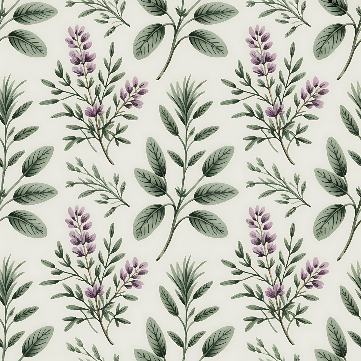 Rosemary Wreaths Pattern 25 Fleece Fabric