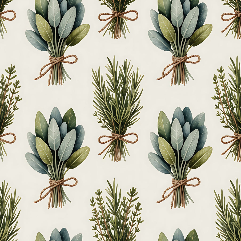 Rosemary Wreaths Pattern 32 Fleece Fabric