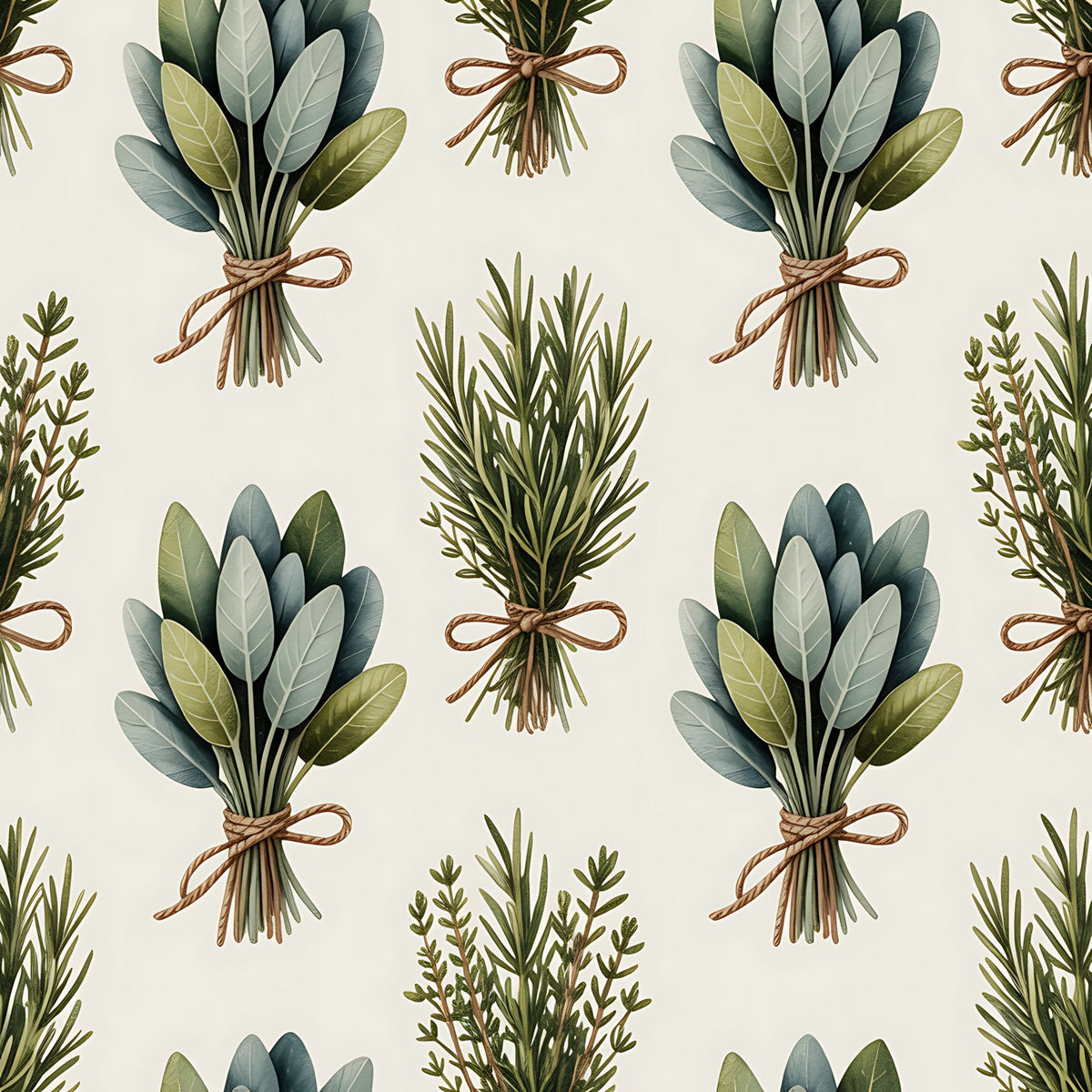 Rosemary Wreaths Pattern 32 Fleece Fabric