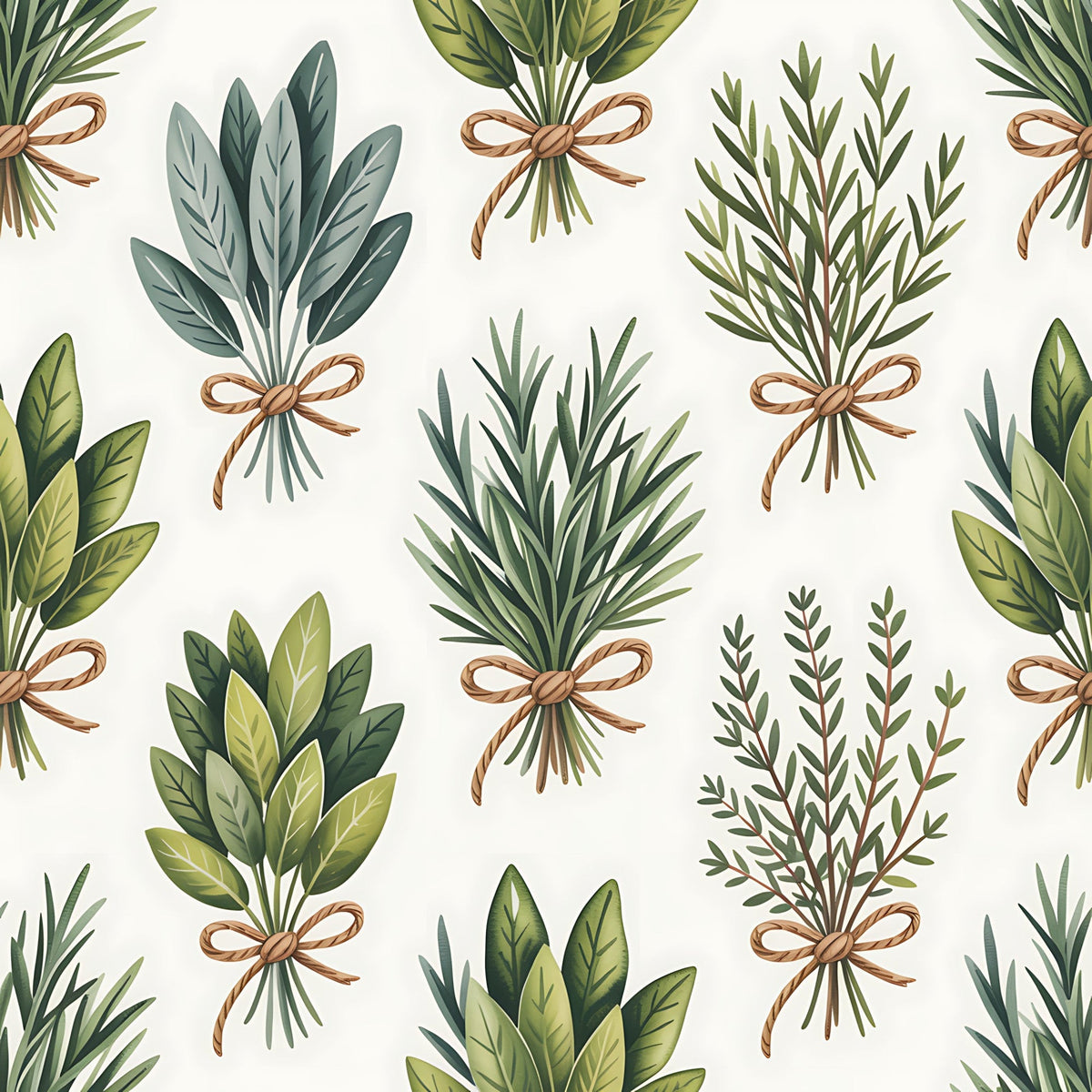 Rosemary Wreaths Pattern 34 Fleece Fabric