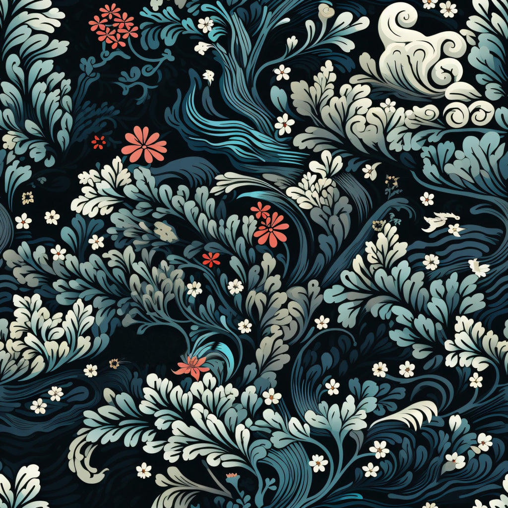 Midnight Bramble Pattern 7 Fleece Fabric