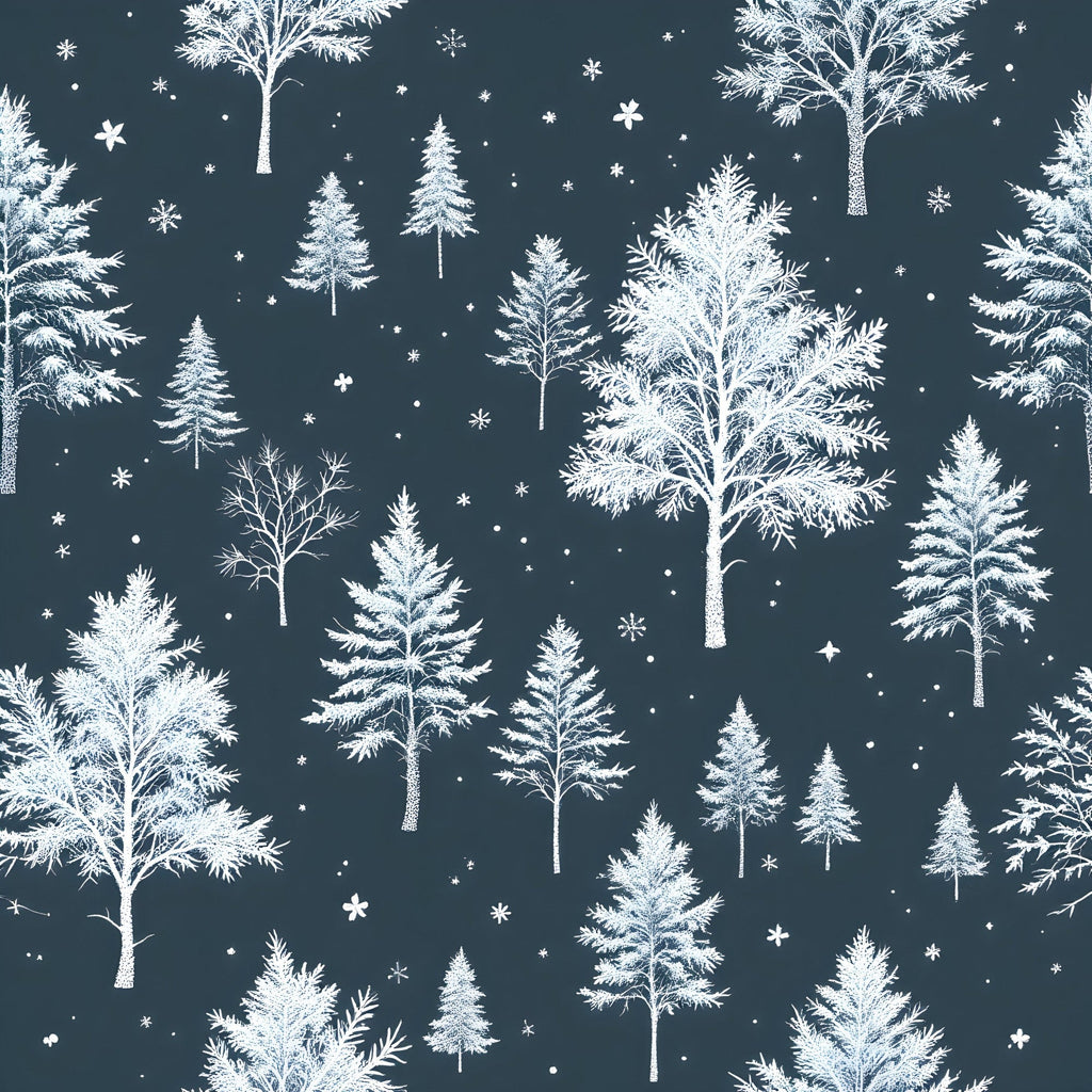Snowy Pines Pattern 12 Fleece Fabric