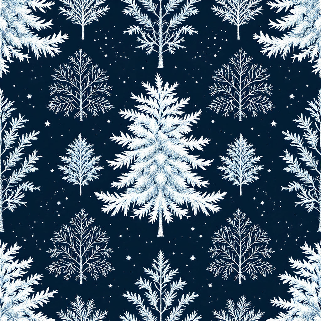 Snowy Pines Pattern 14 Fleece Fabric