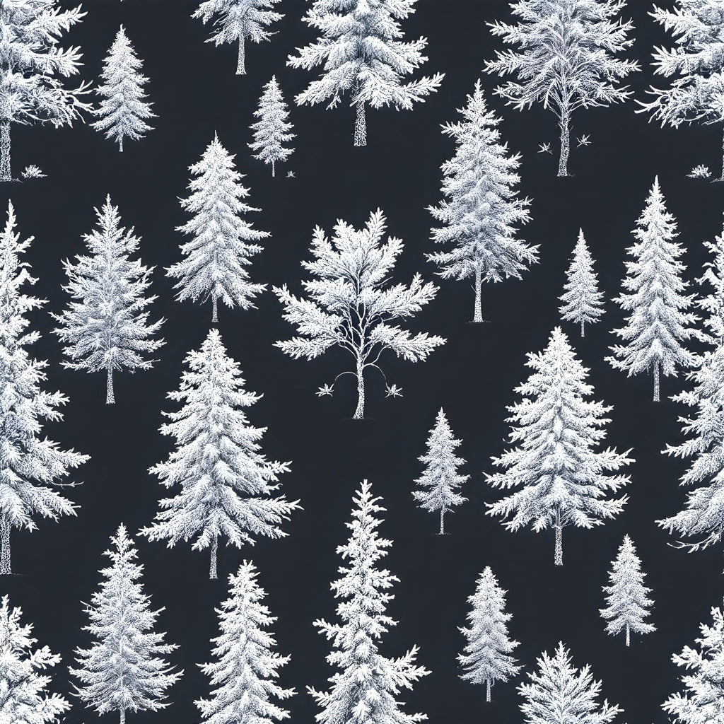 Snowy Pines Pattern 15 Fleece Fabric