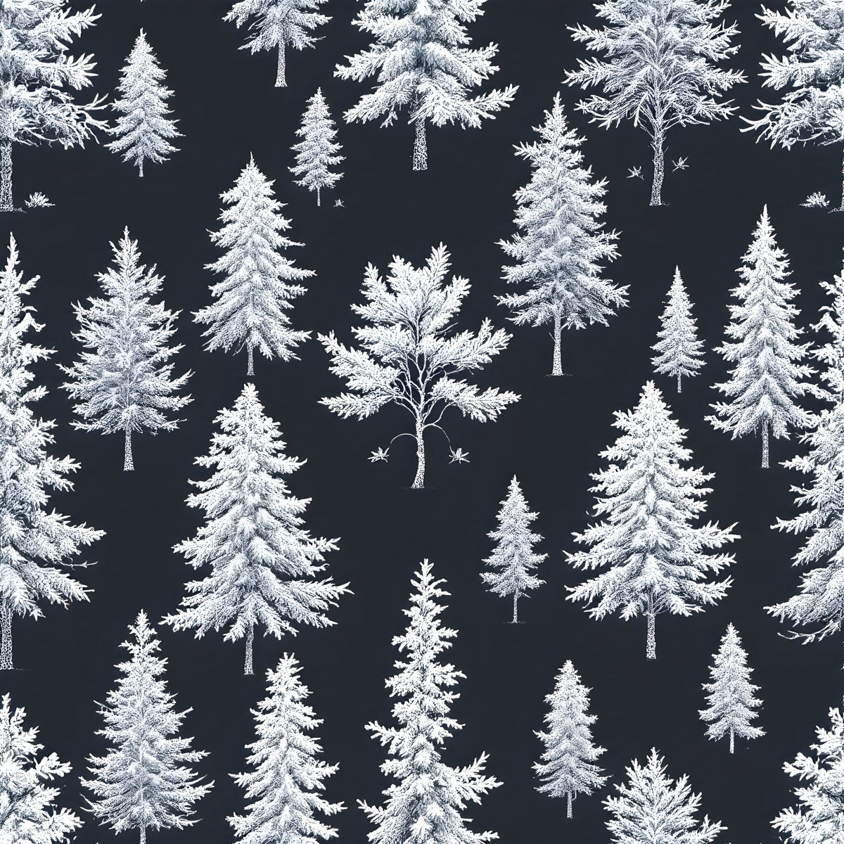 Snowy Pines Pattern 15 Fleece Fabric