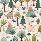 Jurassic Woodland Pattern 1 Fleece Fabric