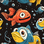 Googly Guppies Pattern 1 Fleece Fabric