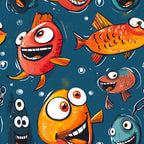 Googly Guppies Pattern 10 Fleece Fabric