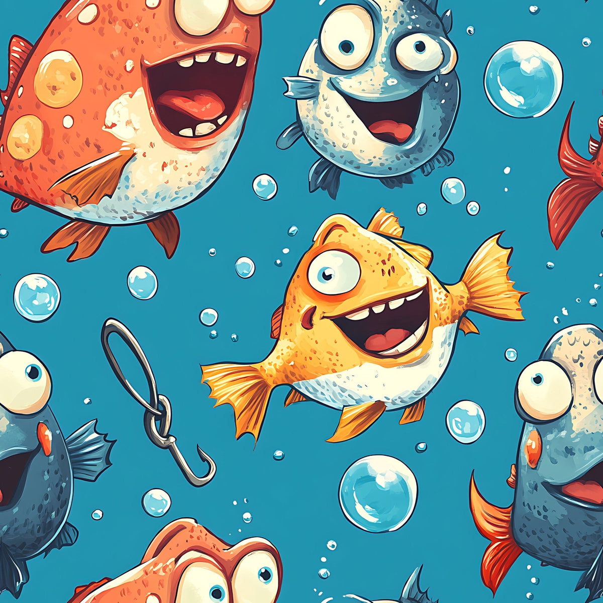 Googly Guppies Pattern 11 Fleece Fabric