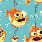 Googly Guppies Pattern 12 Fleece Fabric