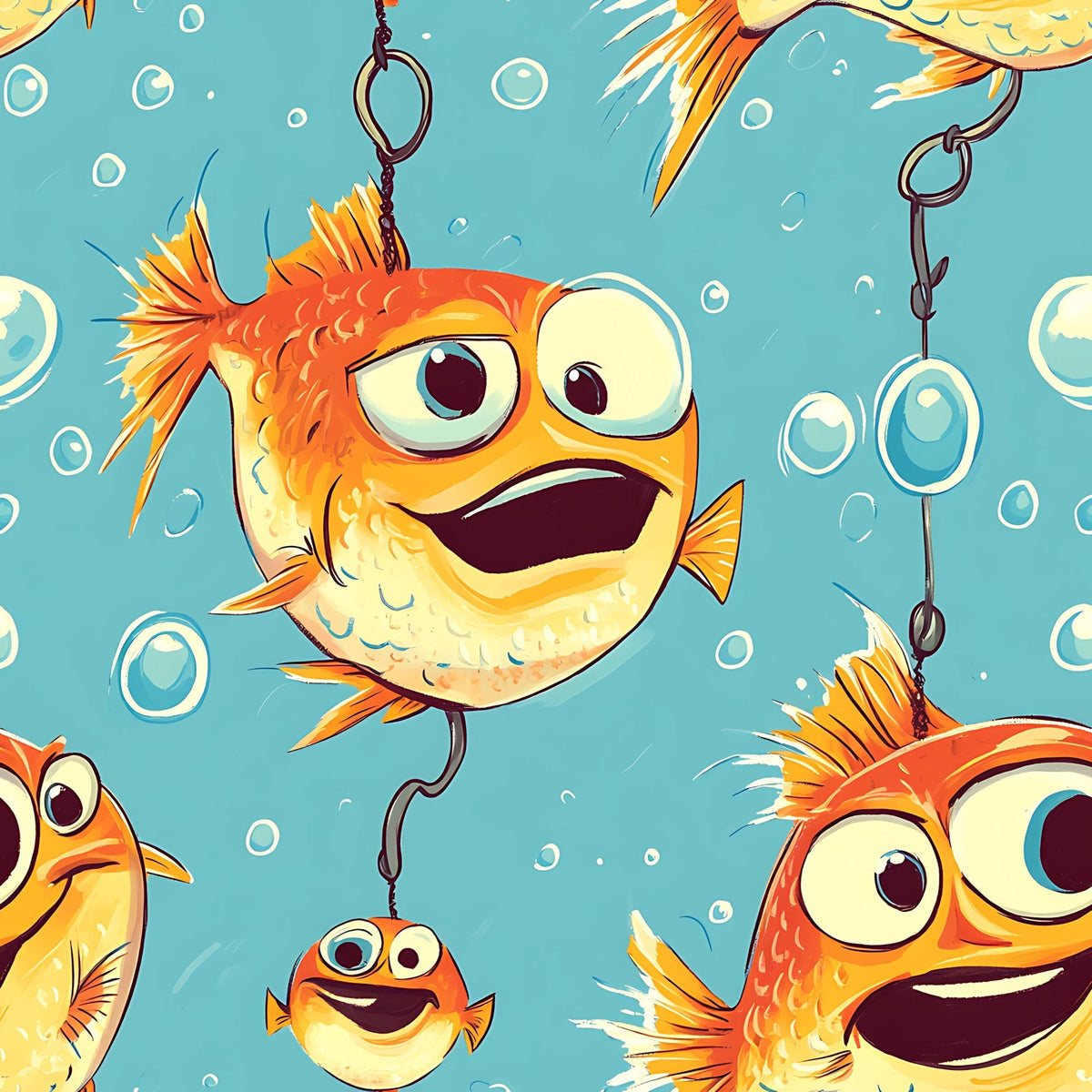Googly Guppies Pattern 12 Fleece Fabric