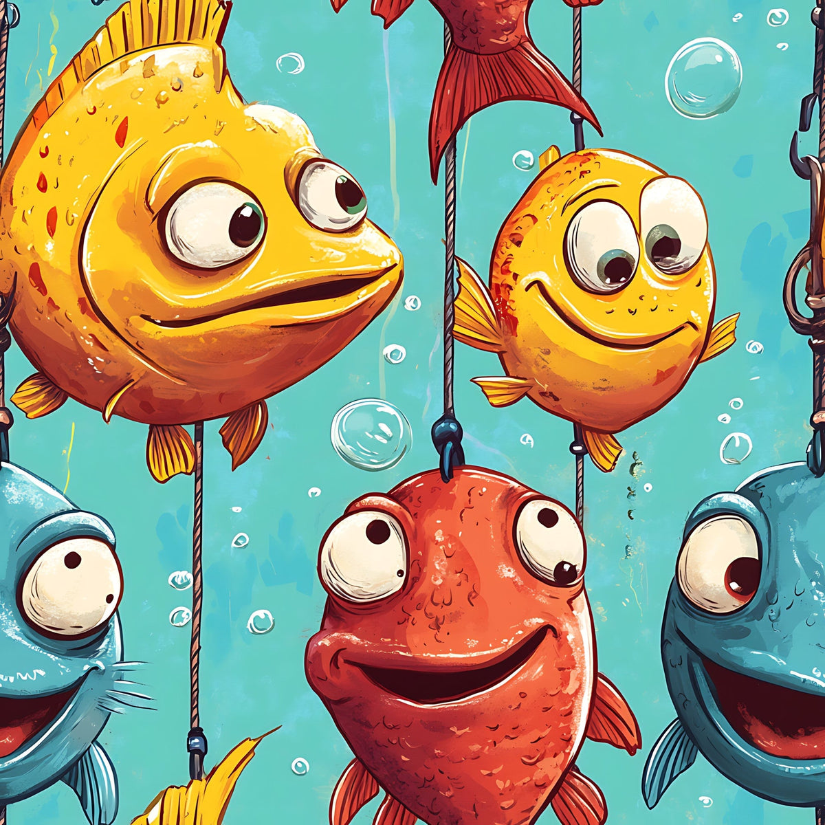 Googly Guppies Pattern 13 Fleece Fabric