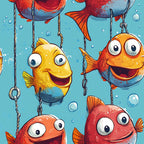 Googly Guppies Pattern 15 Fleece Fabric